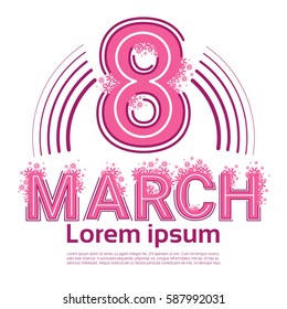 8 March International Women Day Greeting Card Vector Illustration