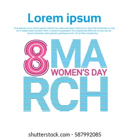 8 March International Women Day Greeting Card Vector Illustration