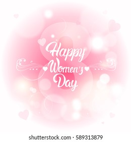 8 March International Women Day Greeting Card Flat Vector Illustration