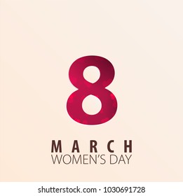 8 March International Women's Day greeting card with heards. Vector illustration