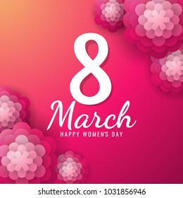 8 march international women's day background with flowers. illustration can be used in the newsletter, brochures, postcards, tickets, advertisements, banners. 8 March invitation card.