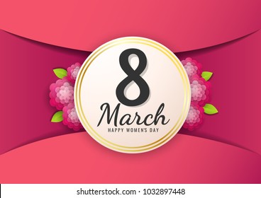 8 march international women's day background with flowers. illustration can be used in the newsletter, brochures, postcards, tickets, advertisements, banners. 8 March invitation card.