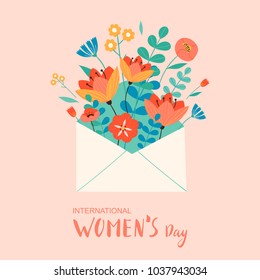 8 March, International Women's Day. Vector template with lettering design. Vector illustration.