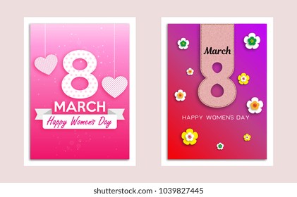 8 March. International Women's Day. Happy Mother's Day. vector set collection