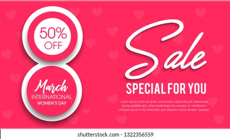 8 March, International Women's Day beautiful vector illustration on a theme 8 March, Banner, Vector illustration eps10 graphic - Vector