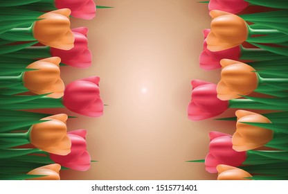 8 march international women's day background with flowers. Vector illustration