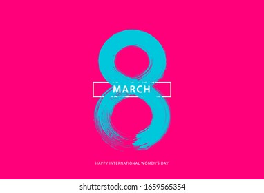 8 of March International Women's Day celebration minimal art. Eps10 Vector Illustration.