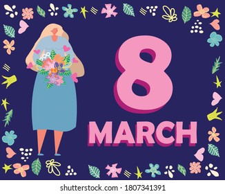 8 march, International Women's Day. Feminism concept template design