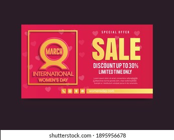 8 March. International Women's Day. Woman sign. Happy Mother's Day. Number 8 with text on background. Vector Illustration.