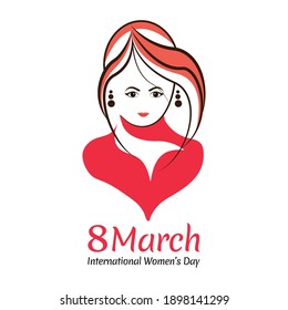 8 march international women's day vector illustration concept, vector banner template on International Women's Day. Happy International Women's Day celebration.