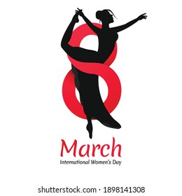 8 march international women's day vector illustration concept, vector banner template on International Women's Day. Happy International Women's Day celebration.