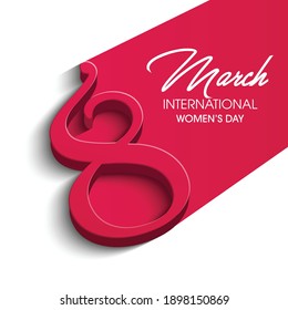 8 March, International Women's Day, greeting card. Background template for International Womens Day. Vector illustration. eps 10