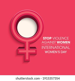 8 March. International Women's Day. Number 8 with text on background. Vector Illustration.