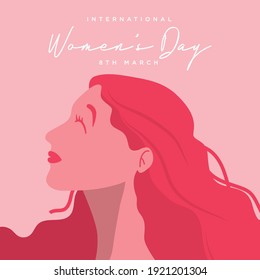 8 march, International Women's Day. Vector template with lettering design. Vector illustration