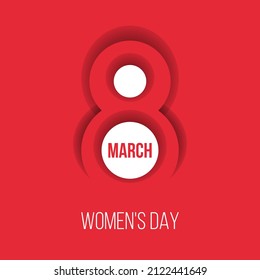 8 de marzo Día Internacional de la Mujer, tarjeta de saludos vectoriales o plantilla de publicación en medios sociales