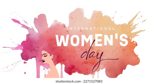 8 march international women's day vector illustration concept, woman head illustration from side view happy women's day, can use for, landing page, template, ui, web, mobile app, poster, banner, flyer