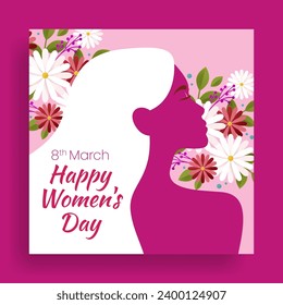 8 march international women's day editable social media post banners with women silhouette illustration realistic 3d flowers background
mothers day square flyer or poster template
