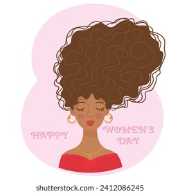8 march, International Women's Day. Greeting design for card, flyer, poster, banner, invitation. 