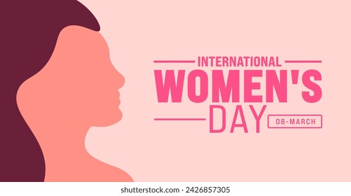 8 March International Women's Day background with women face. use to background, banner, placard, card, and poster design template. vector illustration.