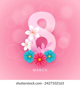 8 March international women's day concept. Women's day greeting card