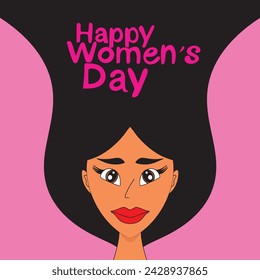 8 march international women's day vector illustration concept, woman head illustration In front view happy women's day, can use for, landing page, template, ui, web, mobile app, poster, banner, flyer,