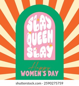 8 March International Women's Day, postcard in a flat vector illustration design. social media post, banner design.