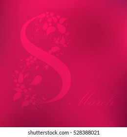 8 March, International Women's Day, greeting card. Vector illustration.