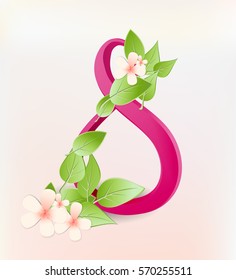8 March International Women's Day greeting card spring design