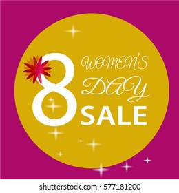 8 March International Women's Day. Greeting card SALE EPS10 vector illustration