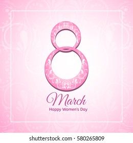 8 March, International Women's Day, greeting card. EPS10 vector illustration.