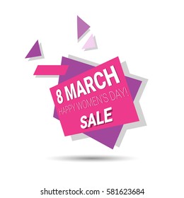 8 March International Womens Day Sale Shopping Discount Flat Vector Illustration