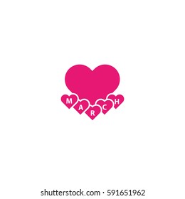 8 march, international women's day icon set for use in different applications and greeting cards