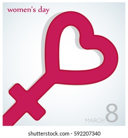 8 March International Women's Day art with women's Symbol Vector Graphic 
