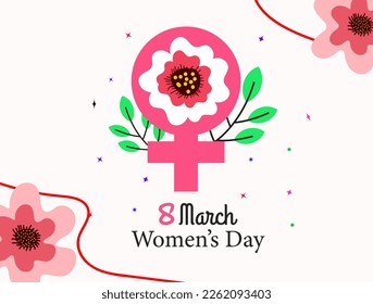 8 march International Womens Dey invitation card with flowers