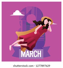 8 MARCH INTERNATIONAL WOMEN'S AND FLYING SUPER WOMAN