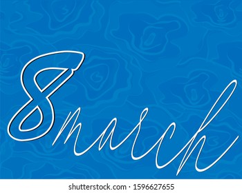 8 march invitation card. Gold 8 march in modern style on light background. Brochure design. International women day. Luxury vector pattern. Beautiful spring card.