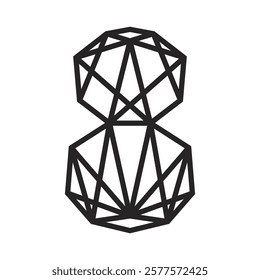 8 March logo concept made from lines. 8 number design for flyer, postcard, poster or banner. International Womens Day emblem.