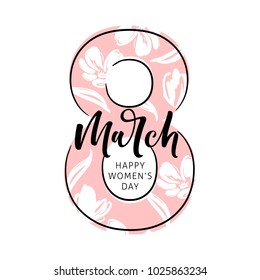 8 March logo vector design for Woman holiday.