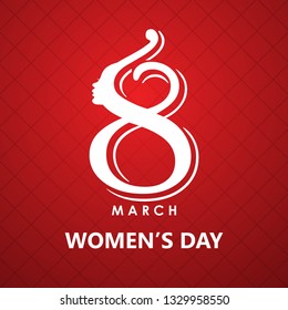 8 March logo vector design with international women's day background