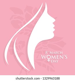 8 March logo vector design with international women's day background