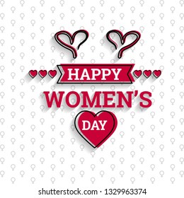 8 March logo vector design with international women's day background