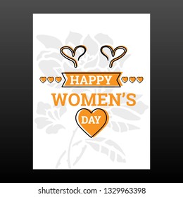 8 March logo vector design with international women's day background