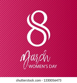8 March logo vector design with international women's day background