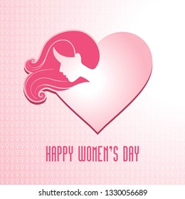 8 March logo vector design with international women's day background
