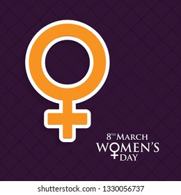 8 March logo vector design with international women's day background