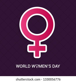 8 March logo vector design with international women's day background