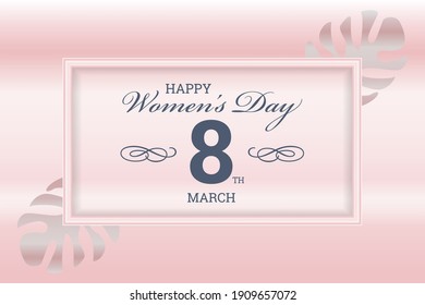 8 march, lovely happy international women's day international celebration background, greeting card. Postcard on March 8. greeting Text with pink background