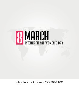 8 March mnemonic. International Women's Day, 8 March vector. EPS format