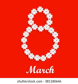 8 March paper greating red card