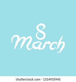 8 March russian holiday inscription to greeting card